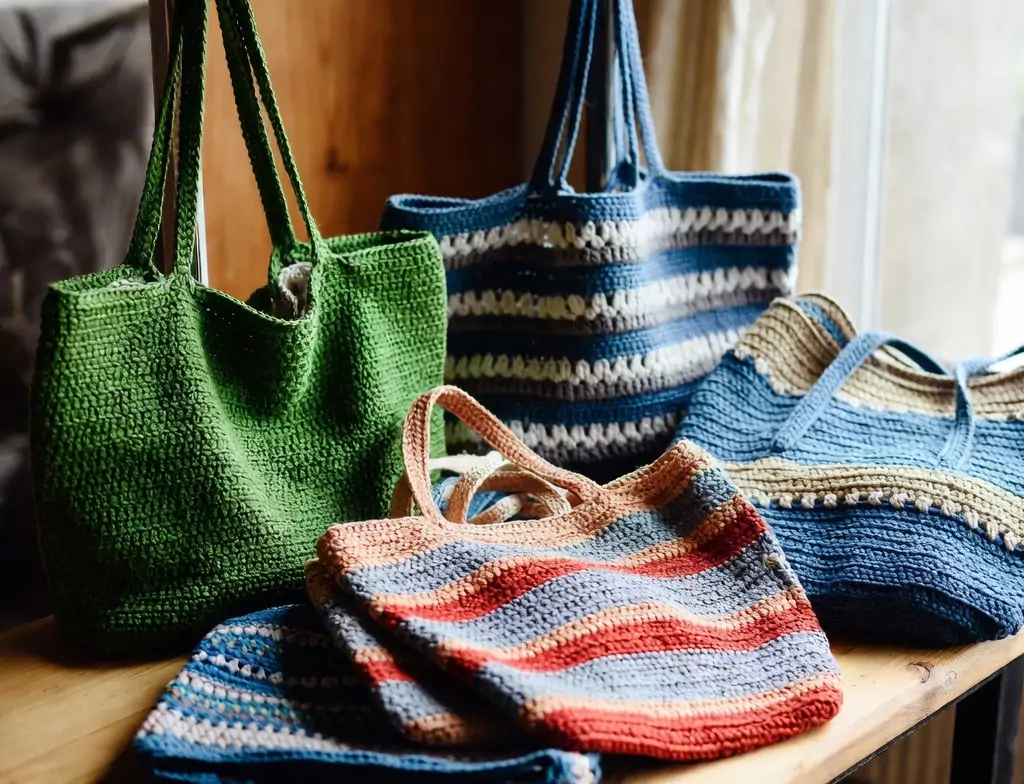 Crochet Reusable Bags and Totes