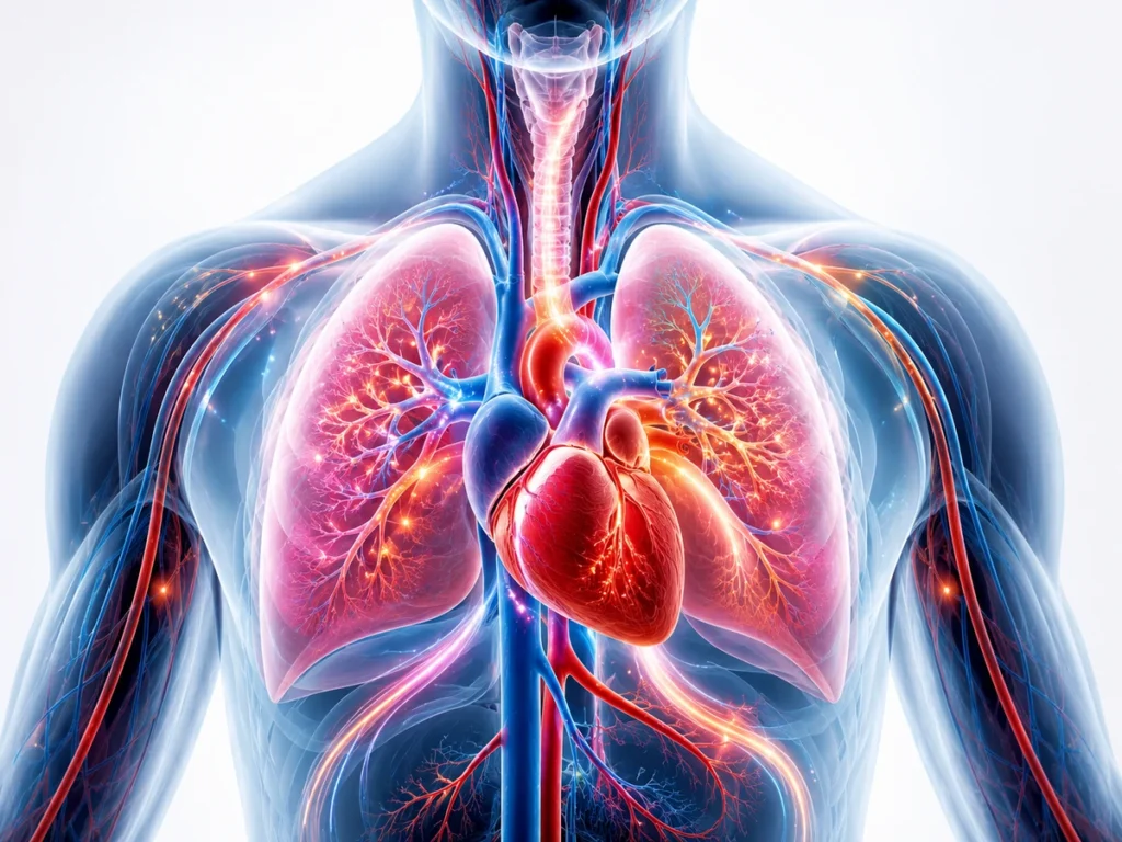 Luminous respiratory and cardiovascular anatomy