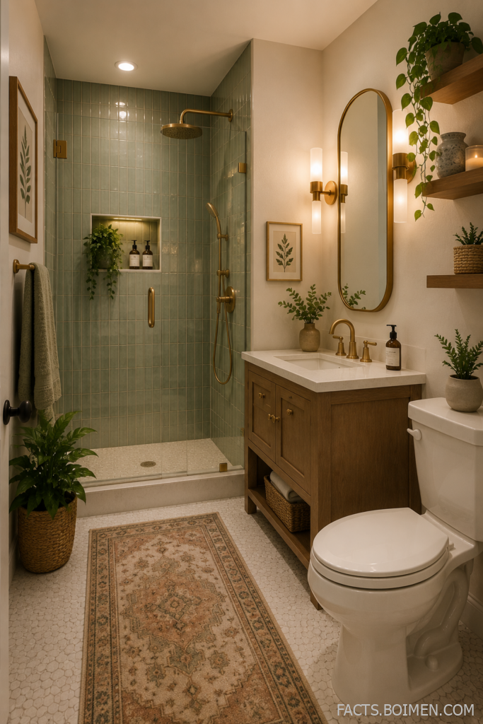 Sage Green & Gold Aesthetic: The Ultimate Boho Bathroom Makeover
