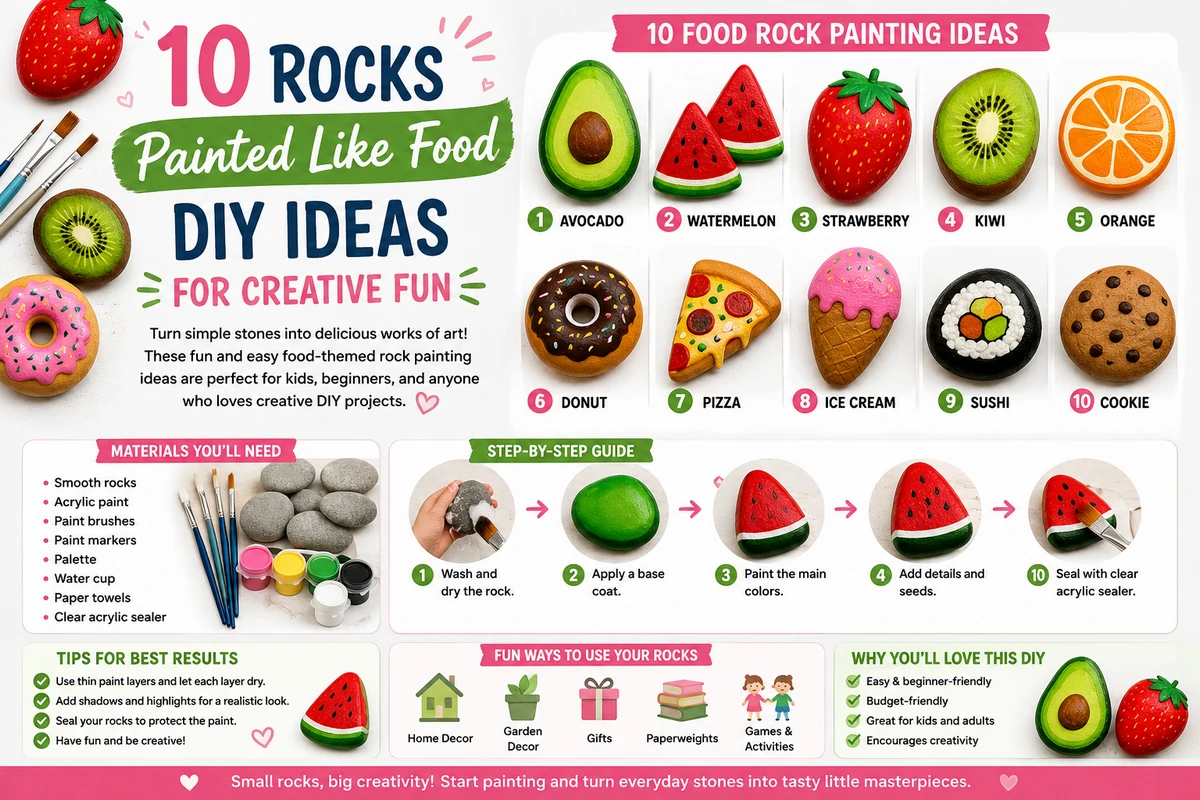 DIY food-themed rock painting ideas