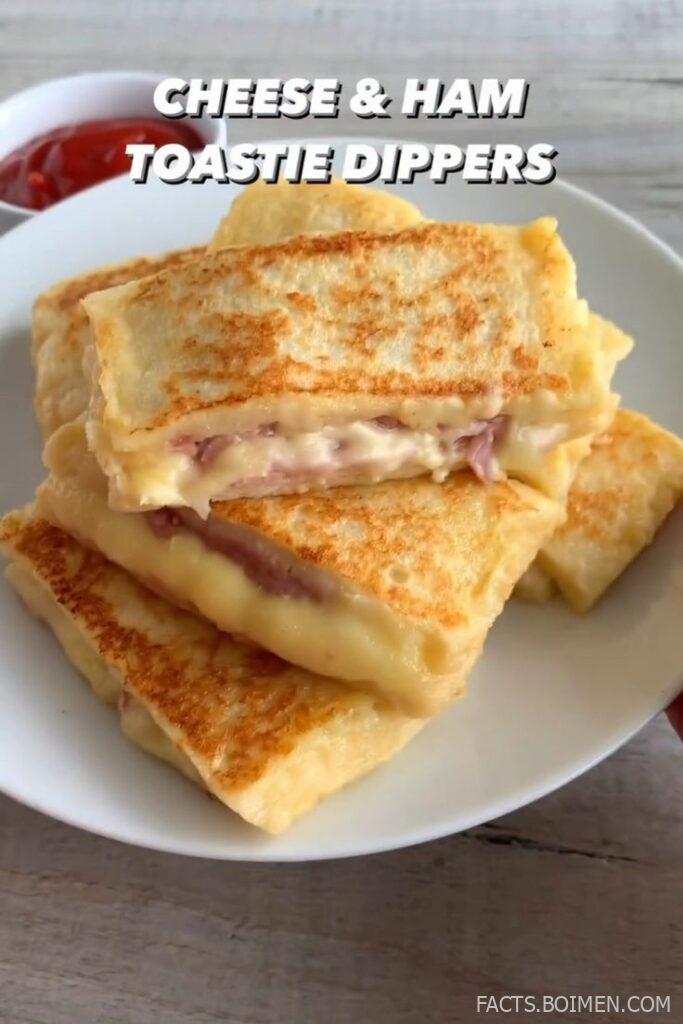 cheese and ham toasty dippers