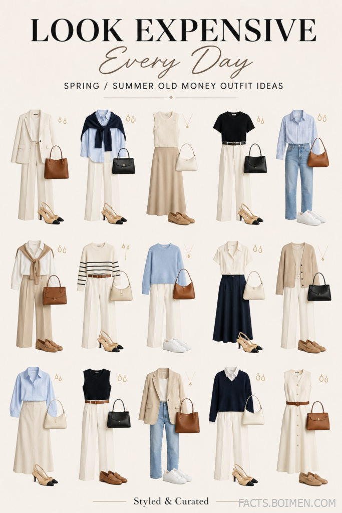 old money capsule wardrobe