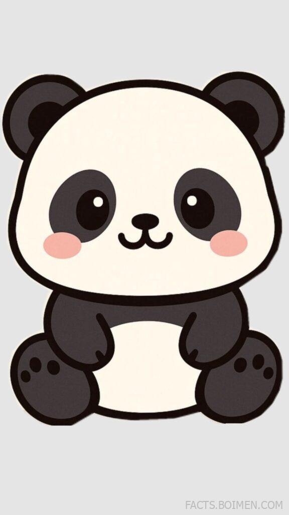 how to draw a panda bear with big eyes sitting down