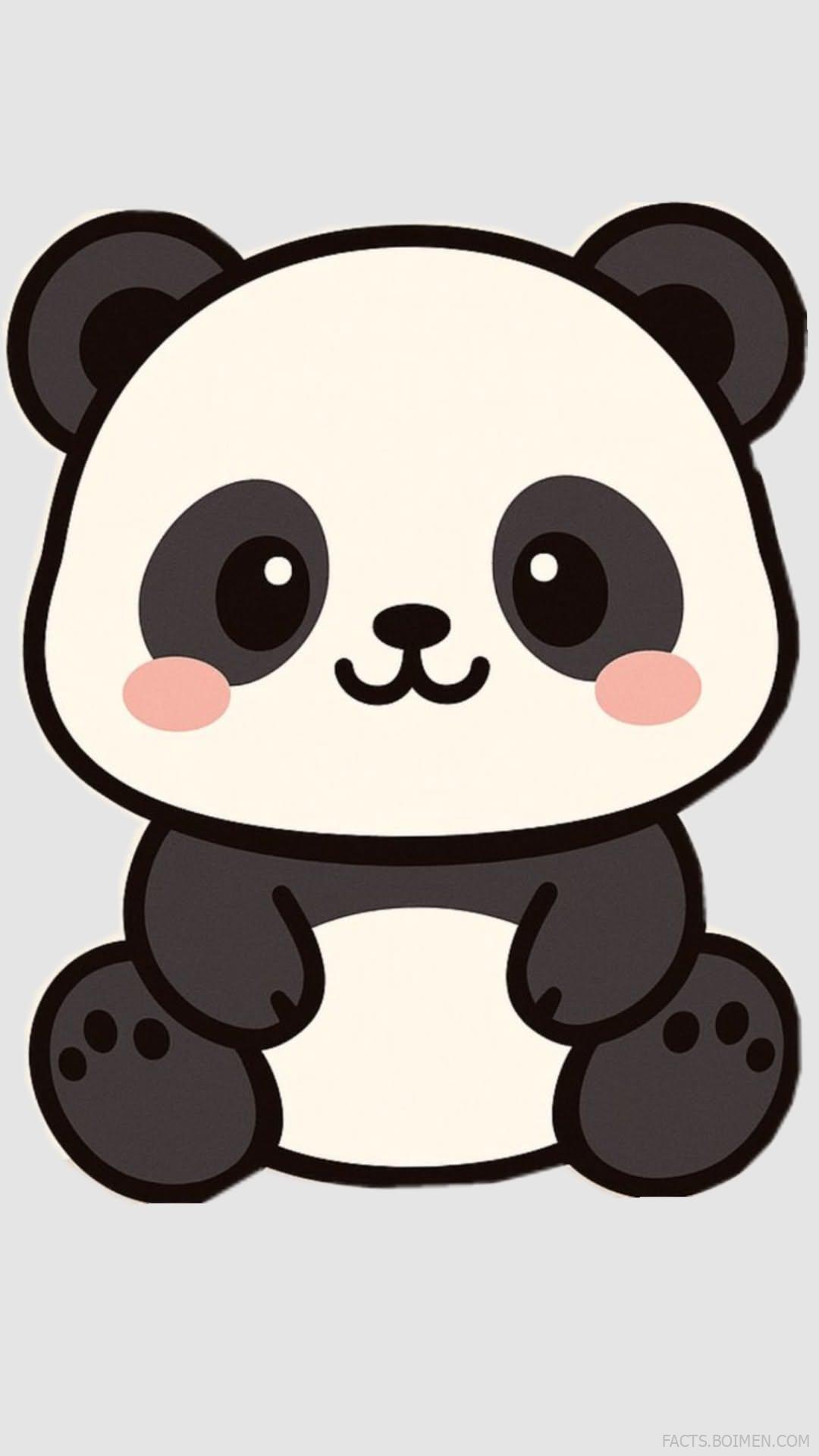 how to draw a panda bear with big eyes sitting down