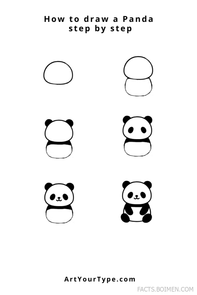 how to draw panda step by step