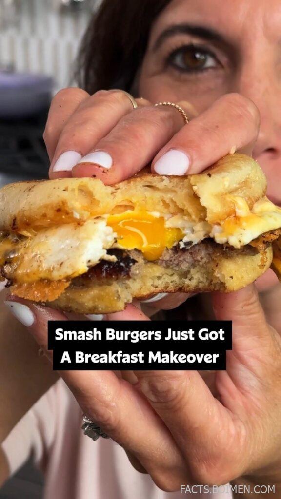 smashed breakfast burger recipe