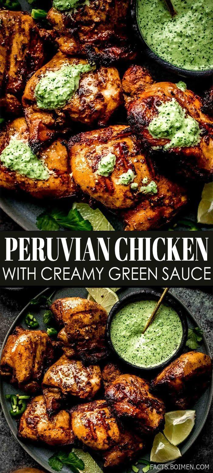Peruvian Chicken with Creamy Green Sauce