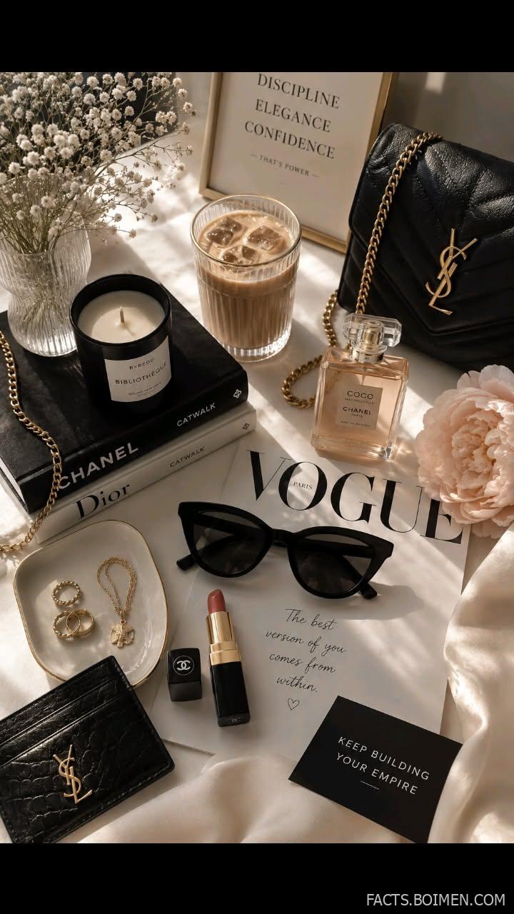 luxury fashion flat lay