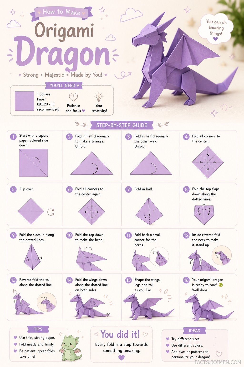 origami dragon step by step