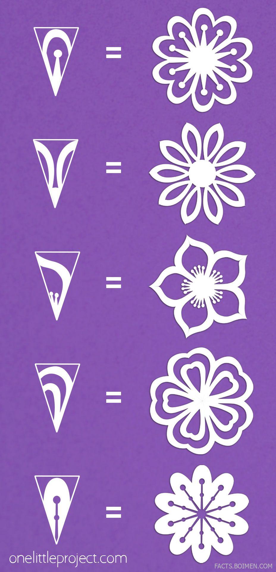 folded kirigami paper flowers