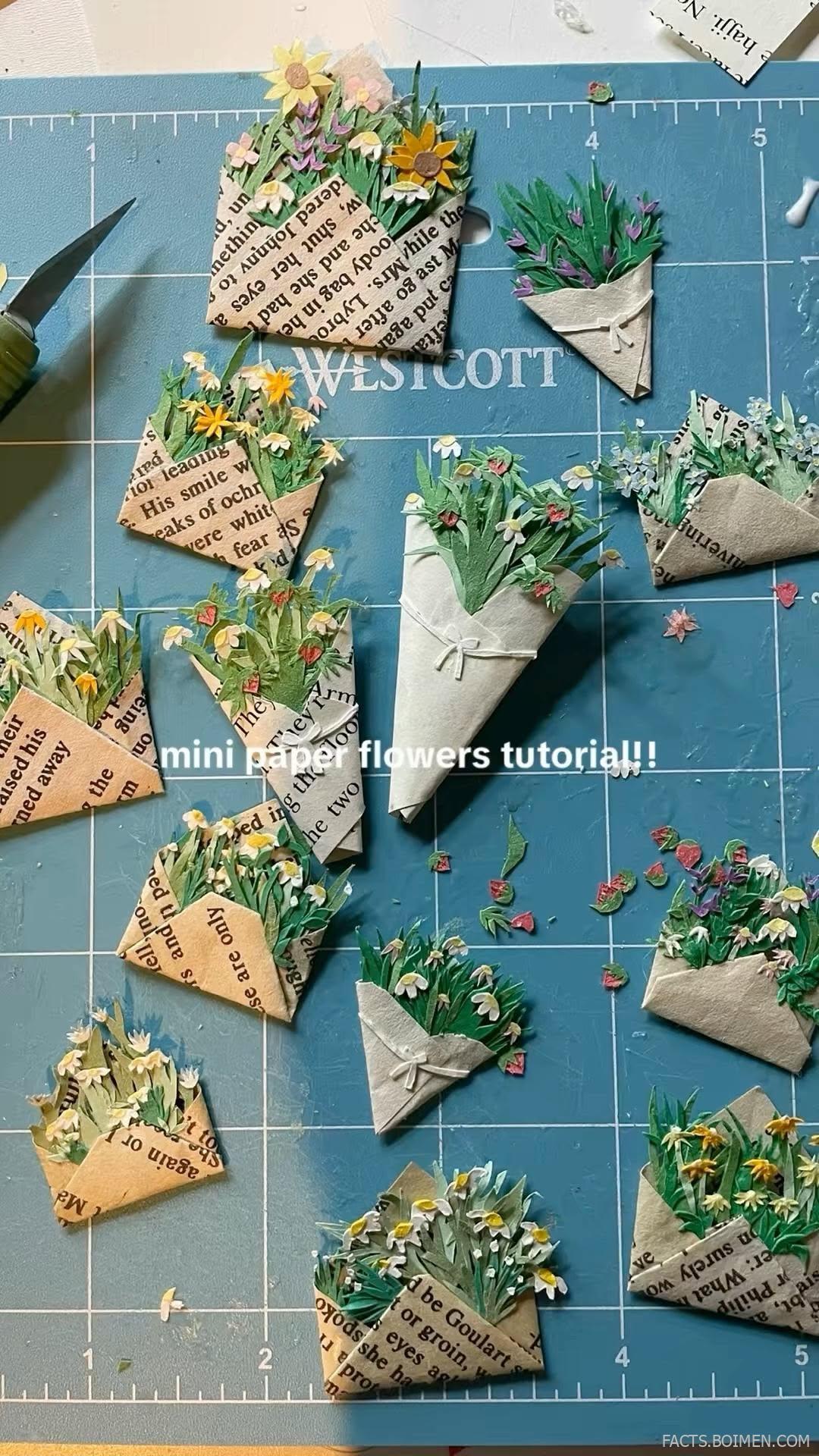 mini paper flowers