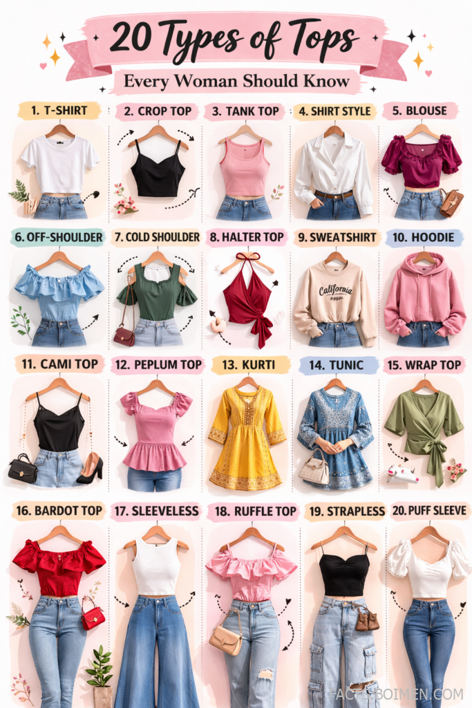 types of women's tops