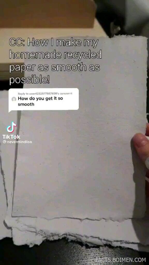 smooth homemade paper