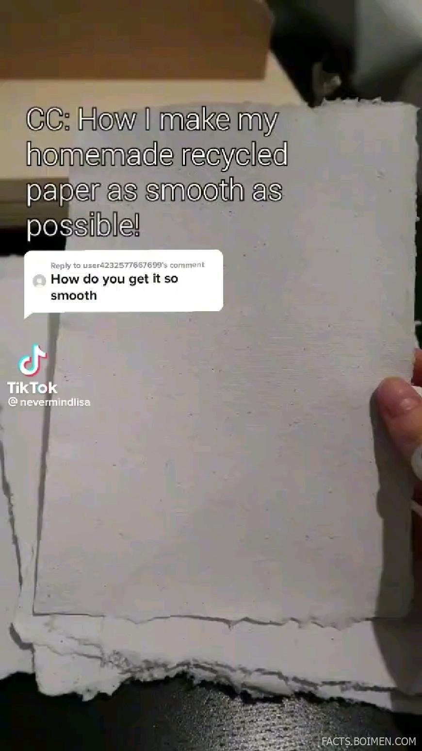 smooth homemade paper