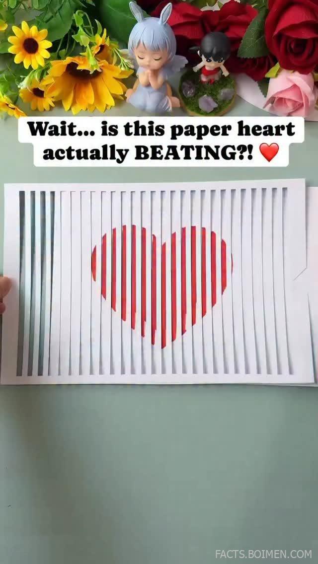 paper heart illusion