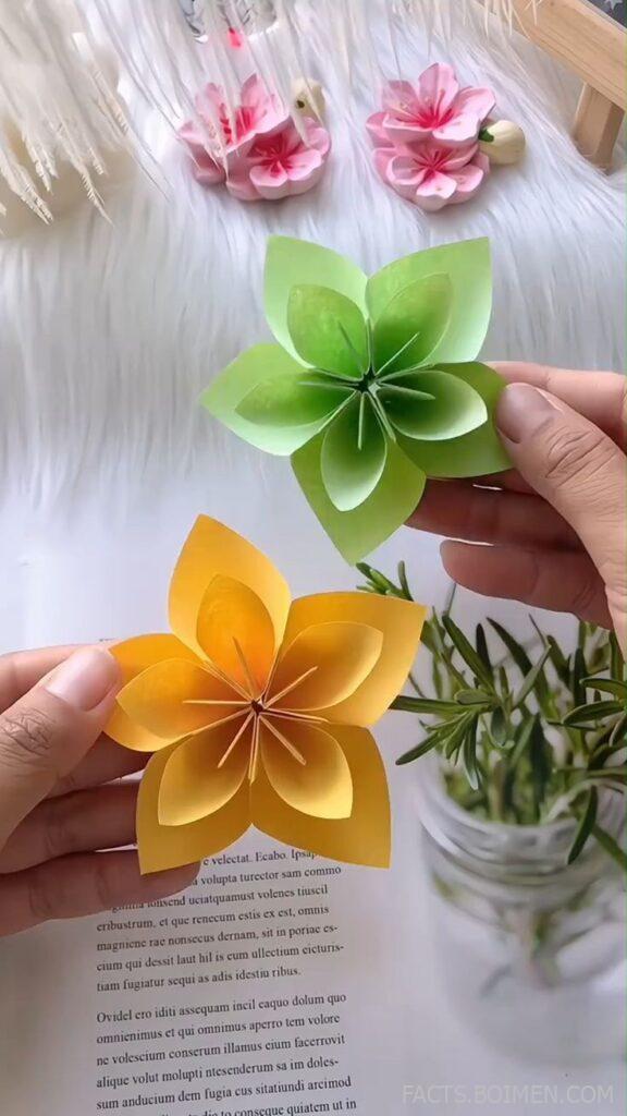 PIN TITLE: "A very simple way to fold flowers #origami" | PIN DESCRIPTION
